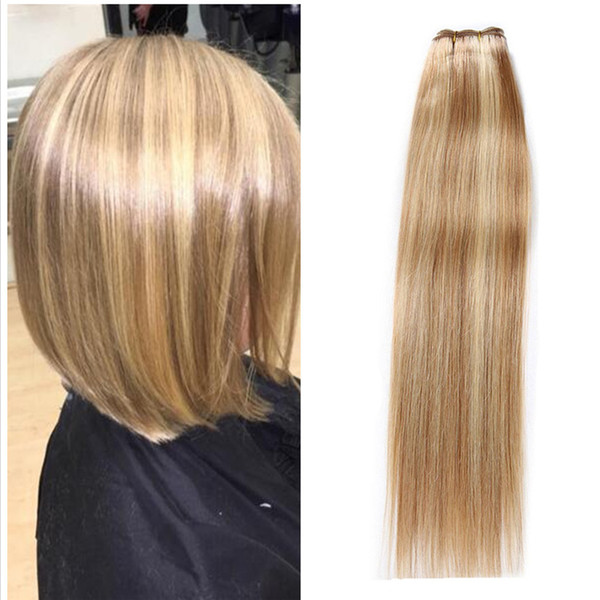 8 613 Piano Color Hair Extension Chololate Brown Blonde Mixed Hair Weft 3 Bundles Brazilian Virgin Human Hair Weaves 3Pcs/Lot