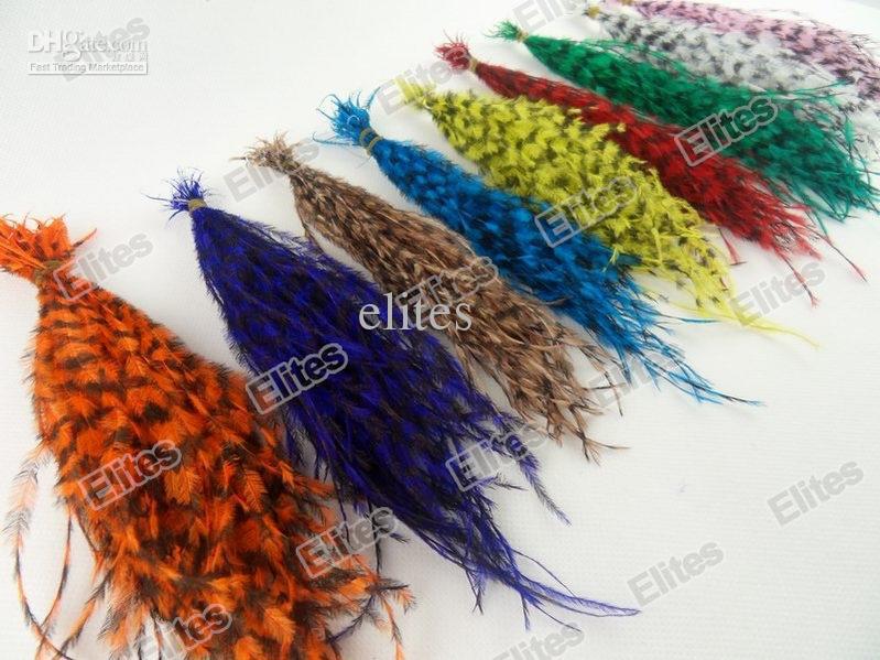 Queen Grizzly Real Feather Hair Extension (Good as Rooster Extensions) 100 Feathers + 100 beads Free Shipping