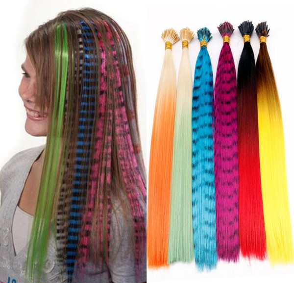 2019 Newest 10colors Mix 50pcs Party Use Pattern Feathers Hair Colorful Synthetic Feather hair Extensions free shipping