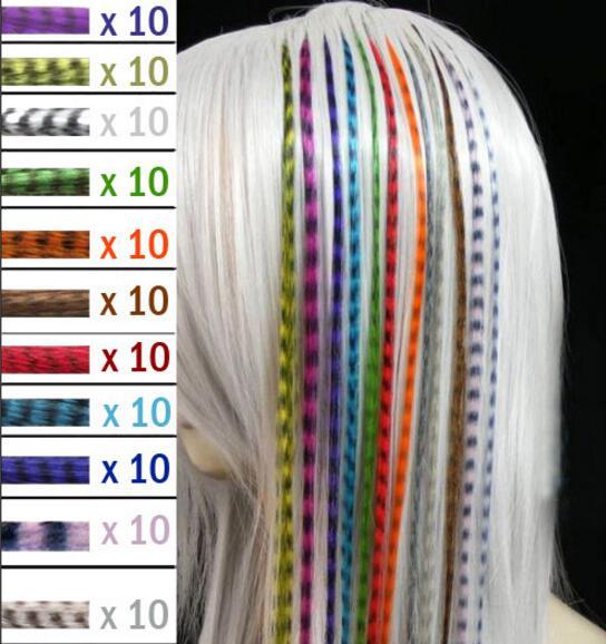 Colorful 10000pcs/lot Length 16inch 40cm 14 colors Synthetic Available Grizzly Loop Feather Hair Extensions Hairpiece