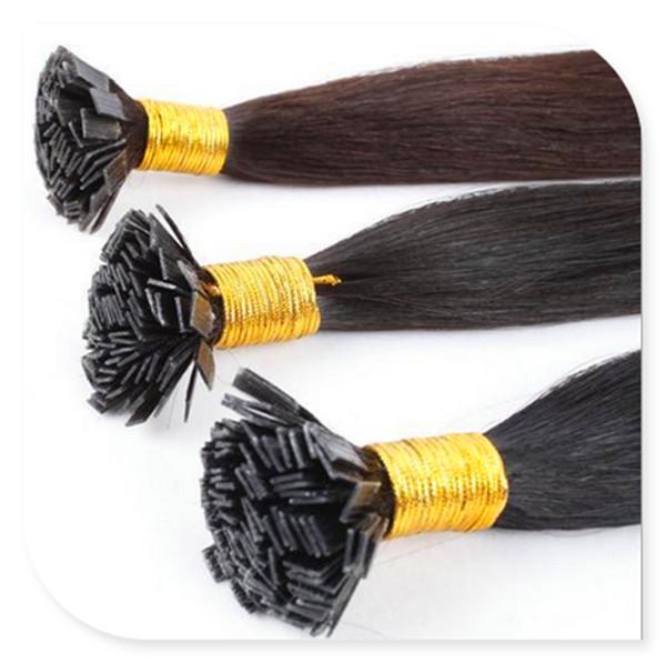 Wholesale-Hot 100% Real Hair 6A 1g/Strand 100g/pack pre-bonded Keratin hair extensions Flat Tip Hair