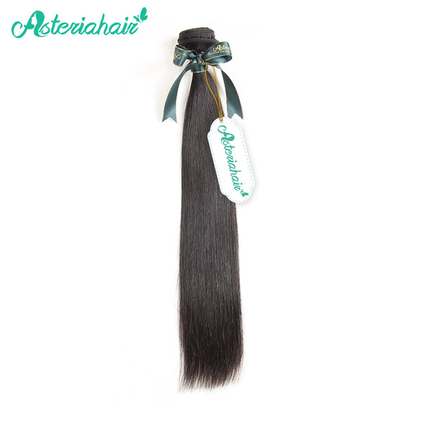 Asteria Hair Human Hair Bundles Brazilian Straight Weave 1 Piece 10-30 Inches Natural Black Non- 