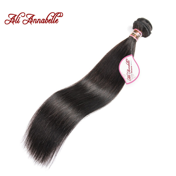 ALI ANNABELLE HAIR Peruvian Straight Human Hair 100% Weave Bundles 10 to 28 inch Natural Color 