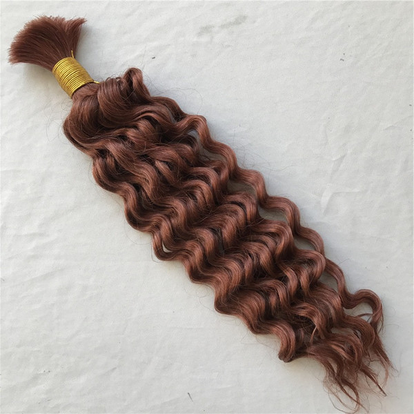 Peruvian Human Hair Bulk Deep Wave Bulk Hair for Braiding #33 Color Bulk Human Hair Extensions FDshine