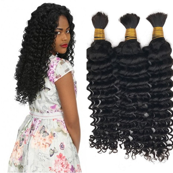 Braiding Hair Bulks Deep Wave Mongolian Hair Extensions in Bulk for Braiding 10A Human Hair FDSHINE