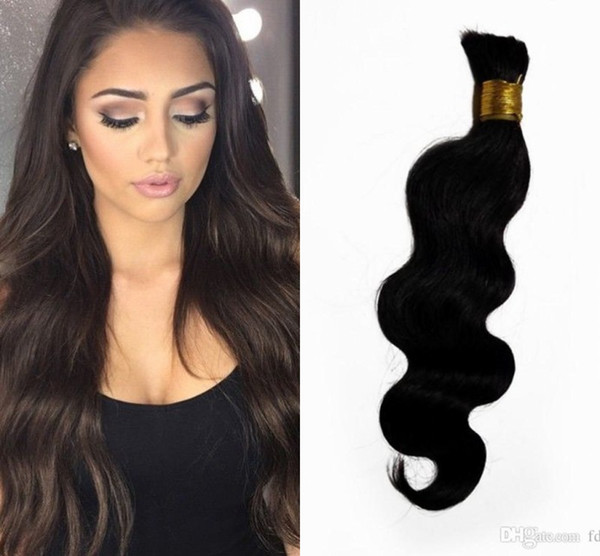 Unprocessed Brazilian Body Wave Human Braiding Hair Bulk 1 piece Natural Color Bulk Hair for Black Women