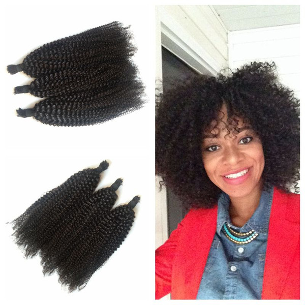 Malaysian Hair Bulk For Braiding Hair Natural Black Afro Kinky Curly Human Braiding Hair No Wefts G-EASY