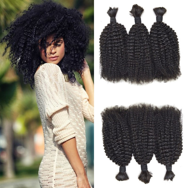 Brazilian Human Hair Afro Kinky Curly Bulk Hair No Weft In Stock 8-26 Inch Natural Black Can Be Dyed For Women FDshine HAIR