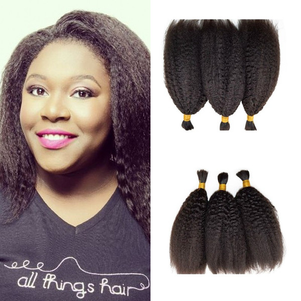 Hot Sale 3pcs Kinky Straight Bulk For Braiding Hair Natural Black For Black Women 8-26 Inch Wholesale Cheap Fdshinehair