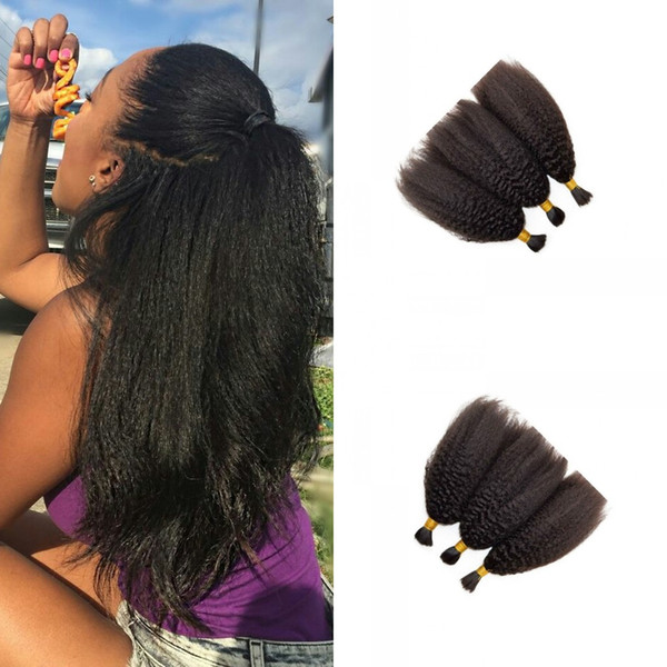 Kinky Straight Human Braiding Hair 8-24inch Natural Colour Unprocessed Malaysian Bulk Human Hair No Processed FDshine HAIR