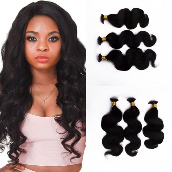 Wholesale Peruvian Body Wave Human Hair Bulk 3 Bundles Natural Black Bulk Hair for Black Women FDshine