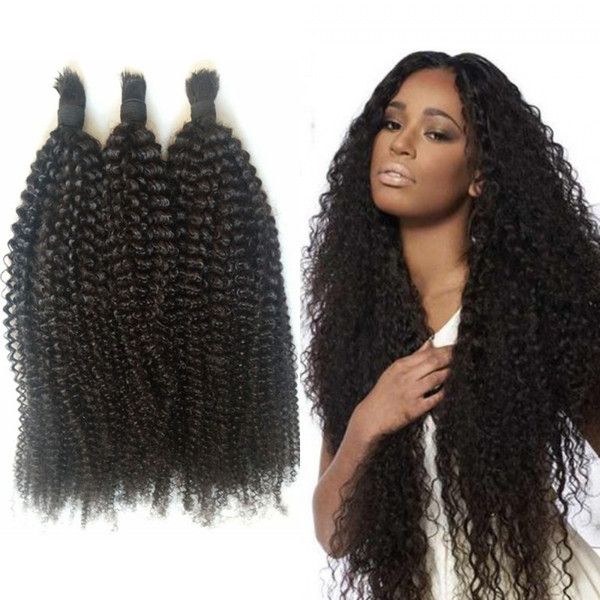 4a 4b Afro Kinky Curly Human Hair Bulk No Weft 3 Bundles Indian Hair Bulk for Black Women FDshine
