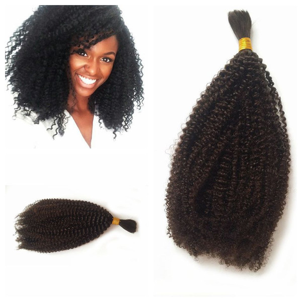 1pc Indian Afro Kinky Curly Hair Bulk Shedding Free 100 Human Hair Bulk For Braiding No Weft LaurieJ Hair