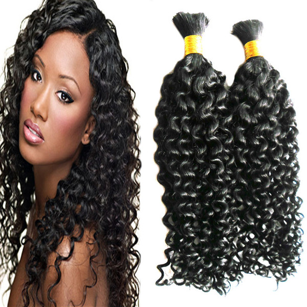 Mongolian kinky curly hair 2pcs human hair for braiding bulk no attachment Bundles Braiding Hair Extensions