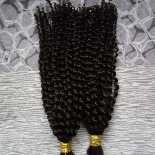 Human braiding hair bulk 2 bundles Mongolian Afro Kinky Curly Bulk Hair For Braiding 200g no weft human hair bulk for braiding