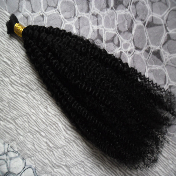 Mongolian afro kinky curly 1pcs human hair for braiding bulk no attachment 100g no weft human hair bulk for braiding