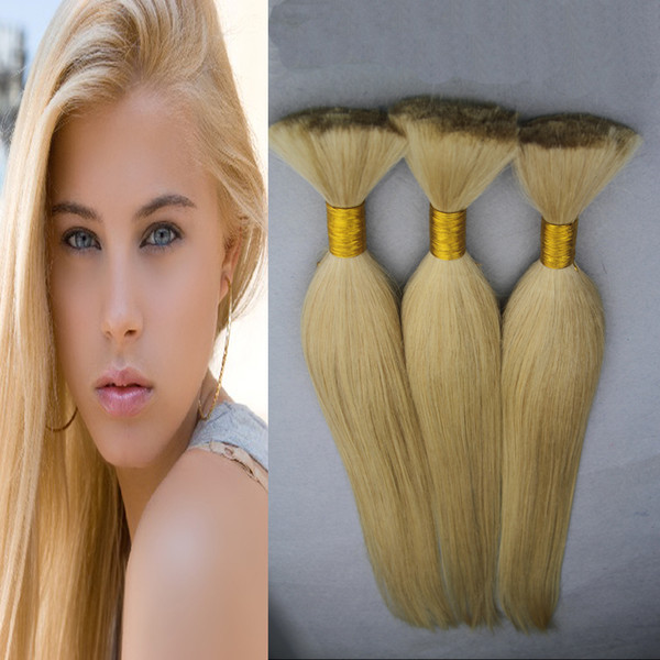 3PCS Blonde Brazilian Hair For Braiding Bulk No Attachment Human Braiding Hair Bulk 300g human hair for braiding bulk no attachment