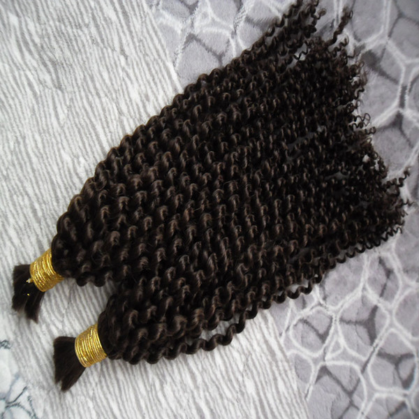 200g Human Braiding Hair Bulk No Attachment Kinky Curly Hair Extension For Braids 2Pc No Weft Brazilian Human Hair Crochet Braids Bulk