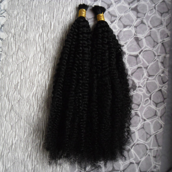 Mongolian Afro Kinky Curly hair 200g human hair for braiding bulk no attachment 200g no weft human hair bulk for braiding 2pcs