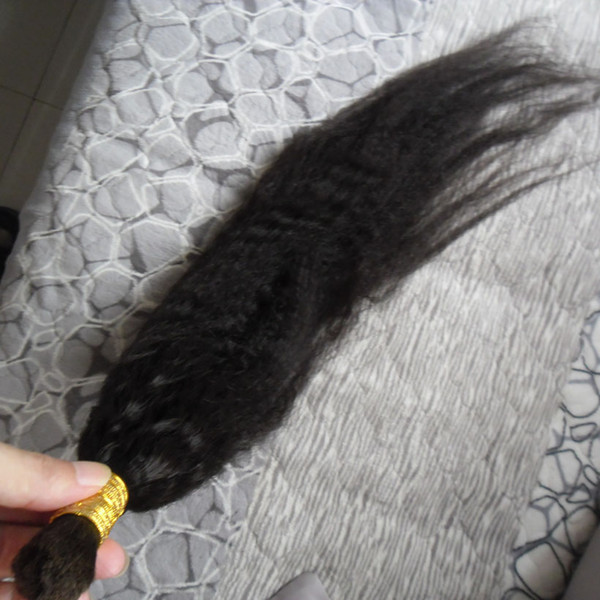 malaysian coarse yaki Bulk Hair 100g kinky straight Bulk Hair 1 Bundles Human Hair for braiding bulk no attachment
