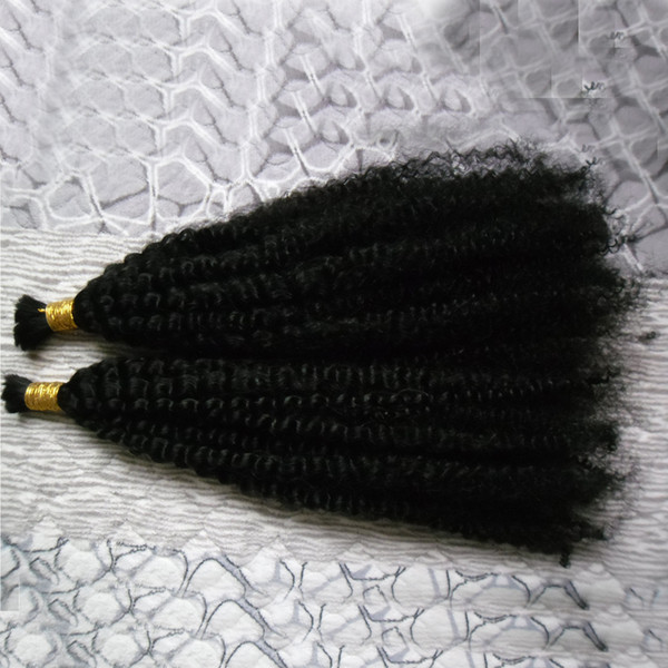 Mongolian kinky curly bulk hair 2PCS human hair bulk for braiding 200g natural black hair