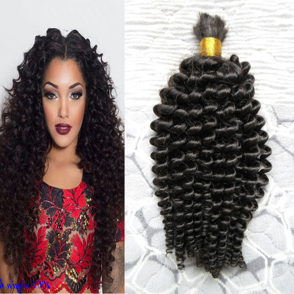 Mongolian Kinky Curly Afro Crochet Braids Loose Curly Hair Style 100g Human Braiding Hair Bulk Curly 1pcs Human Braiding Hair