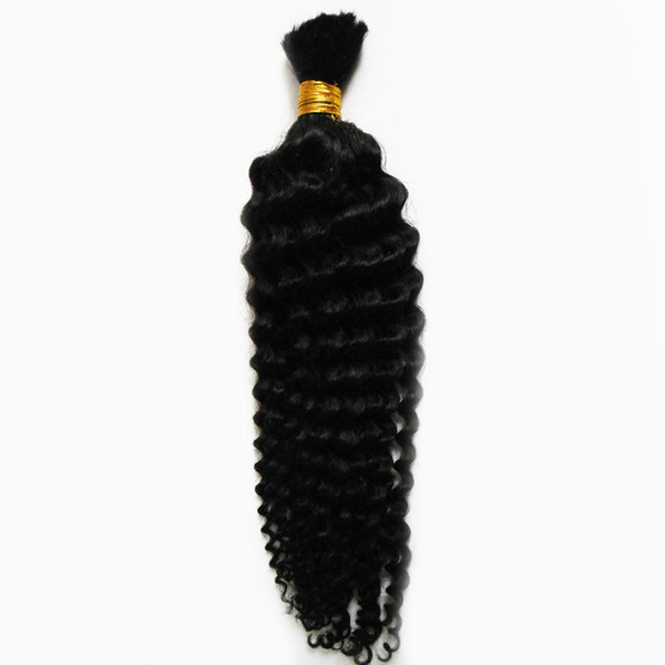 100g Bulk 10-24 Inch Human Braiding Hair Bulk No Weft 1 Piece Mongolian deep Curly Hair For Braiding Free Shipping