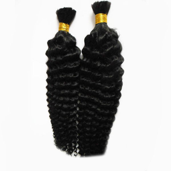 No Weft Curly Human Hair Bundles Hair Extension 2 Bundle Bulk Human Hair For Braiding