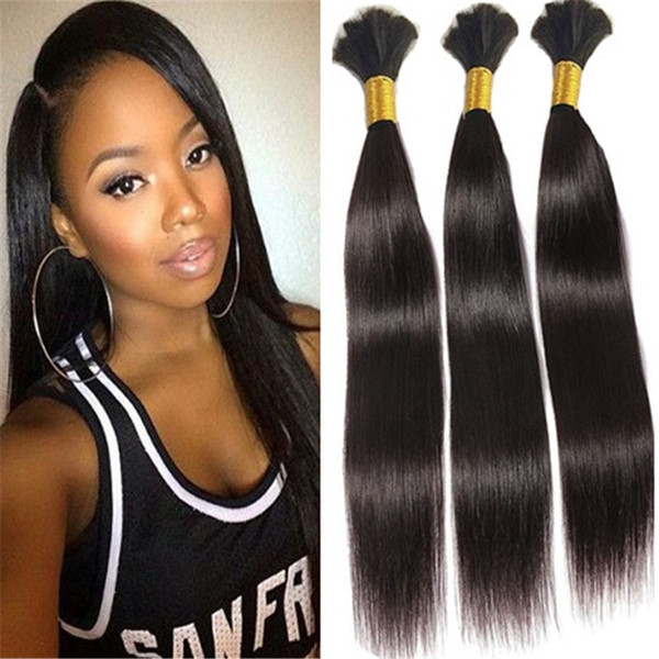 hot bulk human hair wholesale cheap #1B hair bulk without weft brazilian Straight bulk human hair for braiding black women