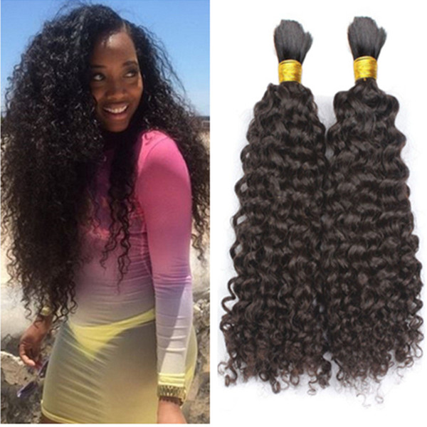 Afro Kinky Curly Hair Bulk For Braiding 8A Brazilian Human Hair 3 Pcs lot Hair Bulk For African American