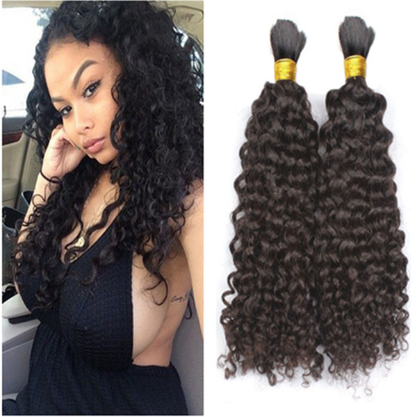 Malaysian Human Hair Bulk 3Pcs lot Kinky Curly Hair Bulk For Braiding Natural Color No Attachment