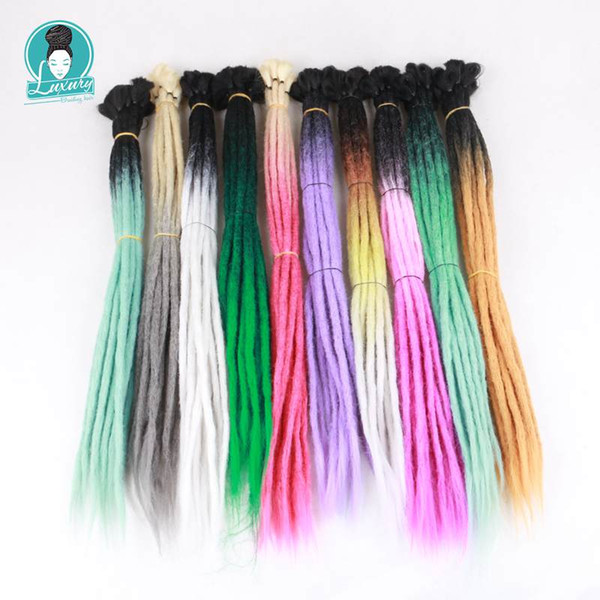 Kanekalon Handmade Hip-hop Synthetic Braiding Dreadlocks Hair Extensions 20 22Inch Crochet Locs Synthetic Braids Twist Wholesale