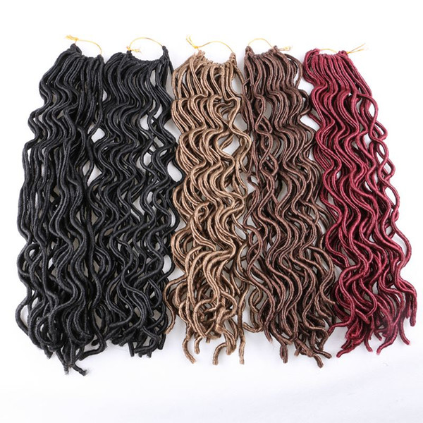 Synthetic Faux Locs Brading Hair Crochet Braids Twist Curly 18inch 24strands Bulk Synthetic Hair Extensons more colors