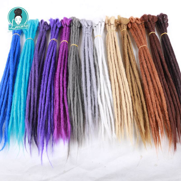 Synthetic Braiding Handmade Hip-hop Dreadlocks Hair 20Inch 22Inch Crochet Synthetic Dreadlock Braids Hair Extensions In Stock