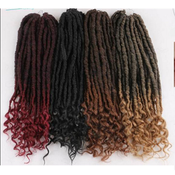 Synthetic Braiding Hair Goddess Faux Locs Crochet Braids Twist 20Inch 24Strands Pre Looped Synthetic Hair Extensions