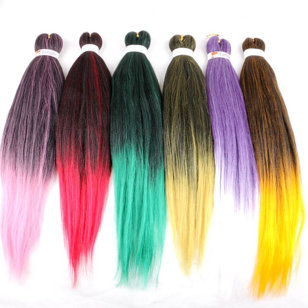 Ombre Synthetic Braiding Hair EZ Braids 26Inch Pre stretched Yaki Crochet Twist Jumbo Braids In stock