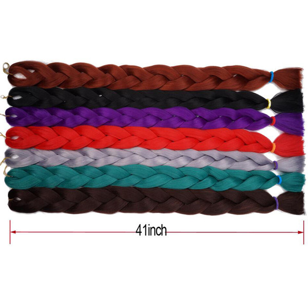 165g Synthetic Jumbo Braids Hair 41 inch High Temperature Fiber Pure Color Crochet Jumbo Braiding Hair Extensions