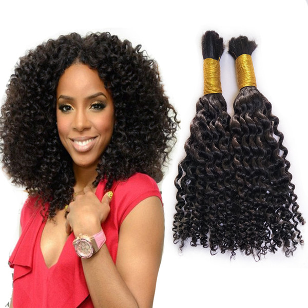 Mongolian Kinky Curly Human Hair Bulk For Braiding No Weft 100% Human Hair Natural Black Bulk Braiding Human Hair Brown Blond 20 22