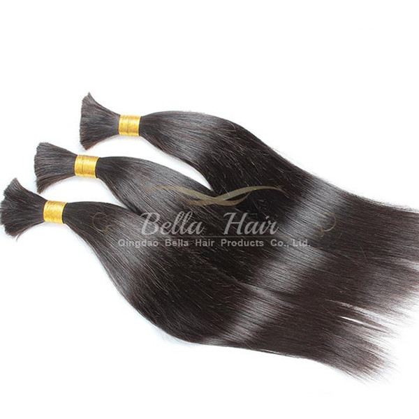 100% Human Hair Weaves Hair Bulks Malaysian Human Hair Extensions Silky Straight Top Quality 8A Bellahair Drop 