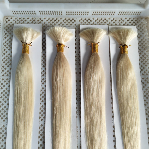 LUMMY Human Hair Bulk Lightest Blonde #60 Hair Bulk 14-28inch 100g/bundle Brazilian Human Hair Bundle