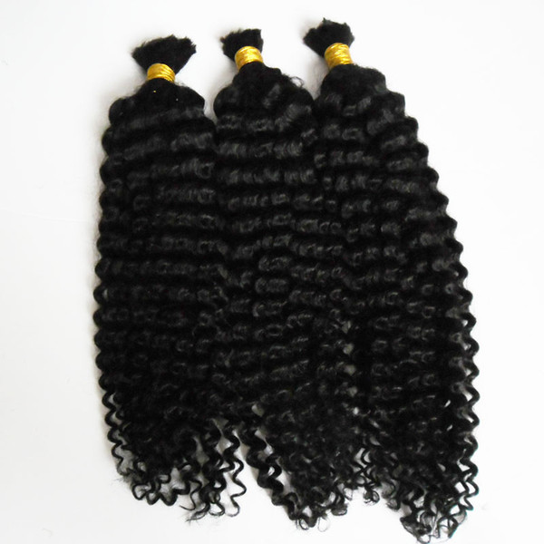 7A Grade 3PCS Brazilian Hair Braiding Hair For Braiding Bulk No Attachment Human Braiding Hair Bulk 300g Afro Kinky Curly 18-24