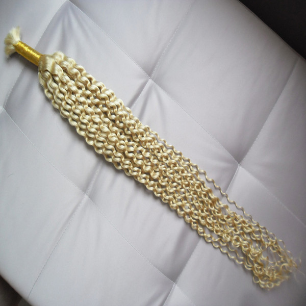 Kinky curly human hair bulk for braiding 100g No Weft Human Hair Bundles Peruvian Hair Bundles