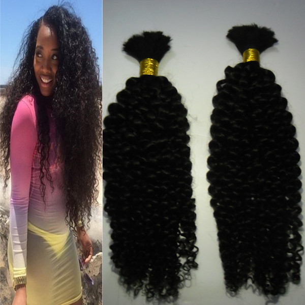 100% Human Braiding Hair Bulk No Weft 4B 4C 200g 2pcs Afro Kinky Curly Brazilian Human Hair For Braiding