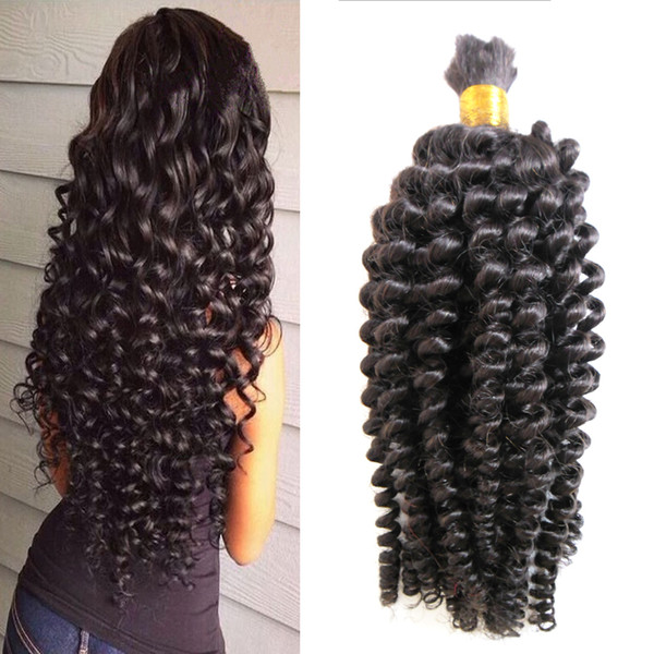 Wholesale Nature Black Human Bulk Hair Malaysian Afro Kinky Curly 10