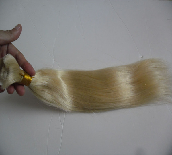 Hot sale grade 7a unprocessed brazilian hair Straight human hair bulk for braiding 100g 613 Bleach Blonde hair