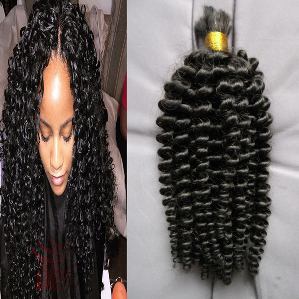 Cheap Sales 8A Loose Curly Human Braiding Hair Bulk No Weft Natural Black Human Afro Kinky Bulk 100g 1pcs Human Braiding Hair Bulk