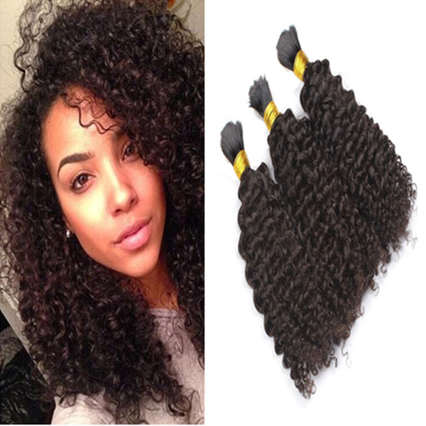 8A Brazilian Human Hair Bulk For Braiding Kinky Curly 12-32inch Brazilian Braiding Hair Bulk Drop 
