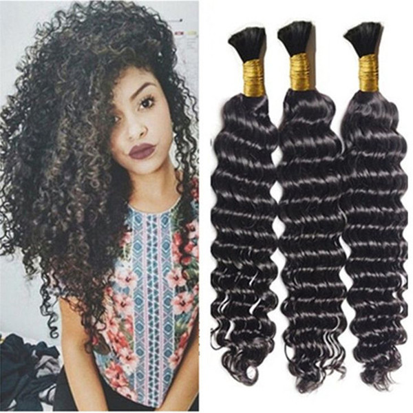 brazilian human hair braiding hair bulk 3pcs/set new arrival deep wave unprocessed hair high quality