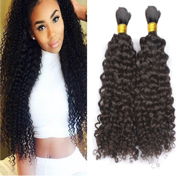 Best 8A 100% Unprocessed Brazilian Peruvian Malaysian Indian Kinky Curly Human Hair Bulks Salon Supply Tangle Free Can Bleach Any Color