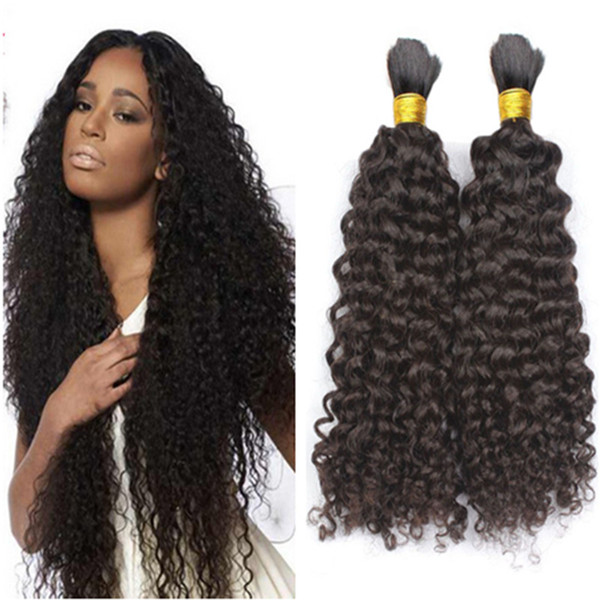 Bulk Hair Unprocessed Human Braiding Hair Bulk 3 Bundles Kinky Curly Brazilian Human Hair For Braiding Bulk No Attachment